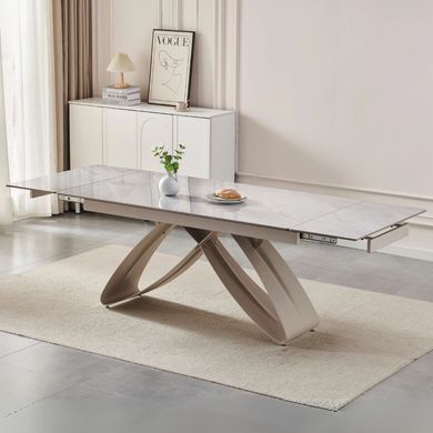 Стол раскладной MEBEL ELITE LUIGI 160(240)х90 см Серый мрамор/кашемир фотография