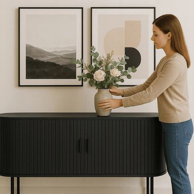 Комод MEBEL ELITE TRISH 180 Чорний фотографія