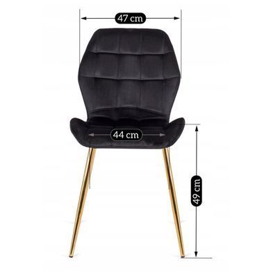 Стілець оксамитовий MEBEL ELITE LUCKY Velvet Чорний / Золотий фотографія