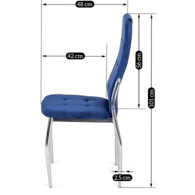 Стілець оксамитовий MEBEL ELITE MOLLY Velvet Темно-синій фотографія