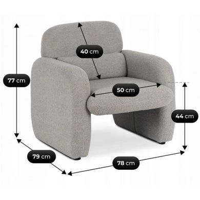 Кресло MEBEL ELITE TOGO Серый Букле фотография