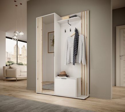 Передпокій з дзеркалом Perfect Home Неллі / Nelly 2-дверний Білий/дуб артизан фотографія