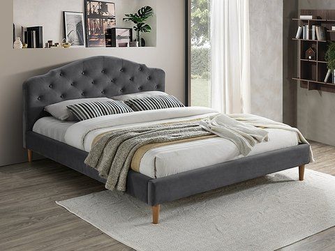 Кровать CHLOE VELVET Signal 160x200 Серый фотография