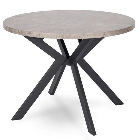 Стіл розкладний круглий MEBEL ELITE DORIAN 80(160)х80 см Бетон фотографія