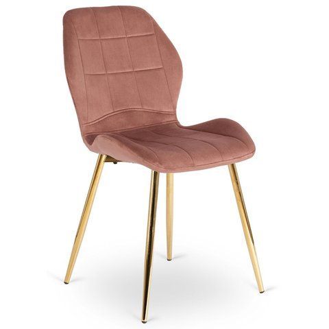 Стул бархатный MEBEL ELITE IRYS Velvet Розовый/золото фотография