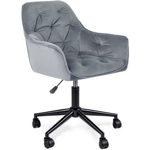 Стул офисный поворотный бархатный MEBEL ELITE MILAN 2 Velvet Серый / Черный фотография