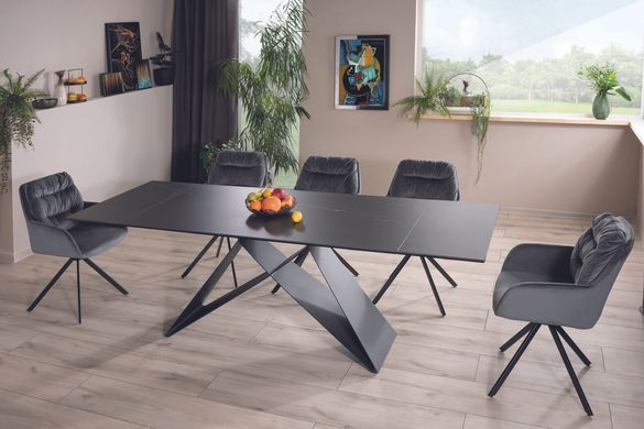 Стіл Обідній WESTIN CERAMIC Signal 160(240)X90 SAHARA NOIR / Чорний фотографія