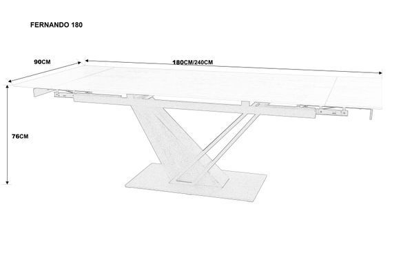Стол раскладной FERNANDO CERAMIC Intarsio 180(240)*90 черный мат/старый дуб фотография