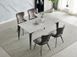 Стіл NORMAN CERAMIC Muie White Intarsio 140x90 Білий Глянець Кераміка Чорний