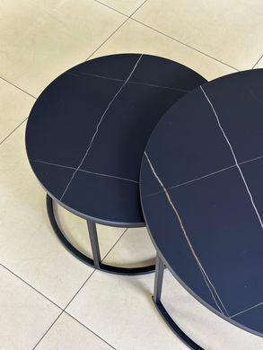 Журнальний столик FLORIDA D Intarsio 80x80 Чорний Мат / Чорний фотографія