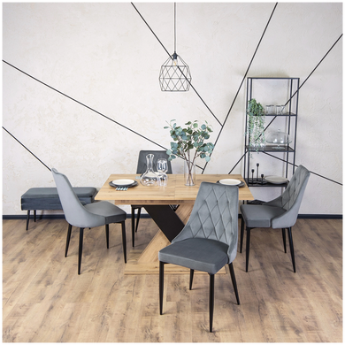 Стілець оксамитовий MEBEL ELITE CORK Velvet Сірий фотографія