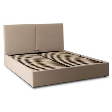 Ліжко двоспальне MEBEL ELITE MARSYLIA Sztruks 140x200 см Беж фотографія