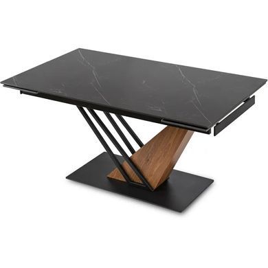 Стол раскладной MEBEL ELITE REX 160(220)х91 см Черный мрамор / Дуб фотография