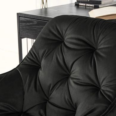 Стул офисный поворотный бархатный MEBEL ELITE MILAN Velvet Черный / Золотой фотография