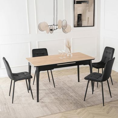 Стіл розкладний MEBEL ELITE SAMER 120(160)х80 см Дуб /Чорний фотографія