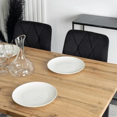 Стіл MEBEL ELITE GLOS 135х80 см Золотий дуб / Чорний фотографія