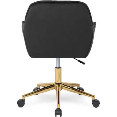 Стул офисный поворотный бархатный MEBEL ELITE MILAN Velvet Черный / Золотой фотография