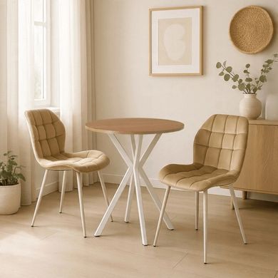 Стол MEBEL ELITE LAUREN 60X60 Дуб золотой/белый фотография