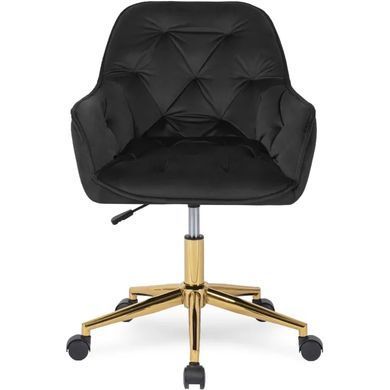 Стул офисный поворотный бархатный MEBEL ELITE MILAN Velvet Черный / Золотой фотография