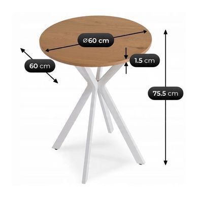 Стол MEBEL ELITE LAUREN 60X60 Дуб золотой/белый фотография