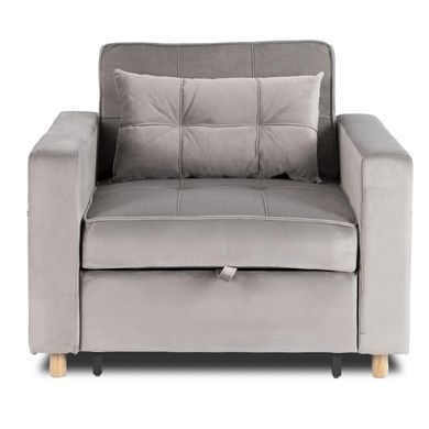 Крісло розкладне MEBEL ELITE SOLOR Velvet Сірий фотографія