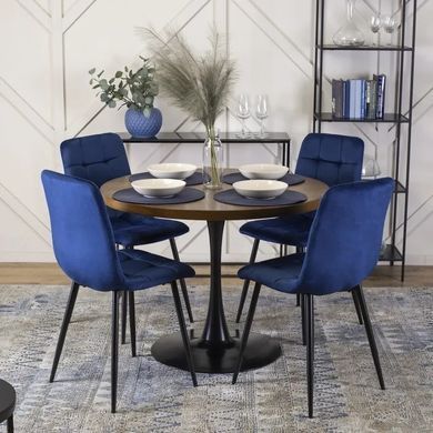 Стілець оксамитовий MEBEL ELITE PERU Velvet, Синій фотографія