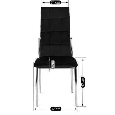 Стілець оксамитовий MEBEL ELITE MOLLY Velvet Чорний фотографія