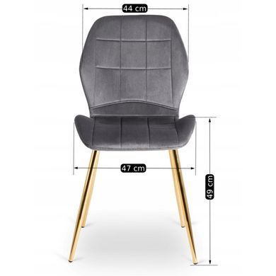 Стілець оксамитовий MEBEL ELITE IRYS Velvet Сірий/золото фотографія