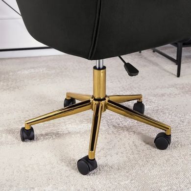 Стул офисный поворотный бархатный MEBEL ELITE MILAN Velvet Черный / Золотой фотография