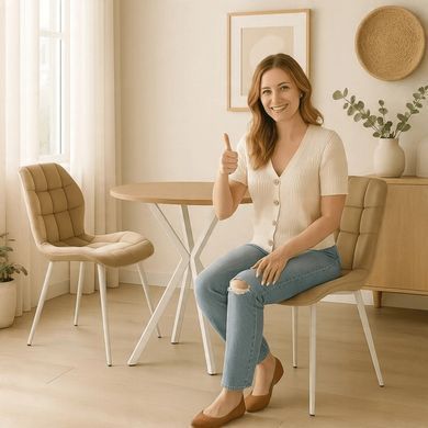 Стол MEBEL ELITE LAUREN 60X60 Дуб золотой/белый фотография