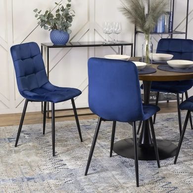 Стілець оксамитовий MEBEL ELITE PERU Velvet, Синій фотографія