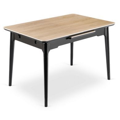 Стіл розкладний MEBEL ELITE SAMER 120(160)х80 см Дуб /Чорний фотографія