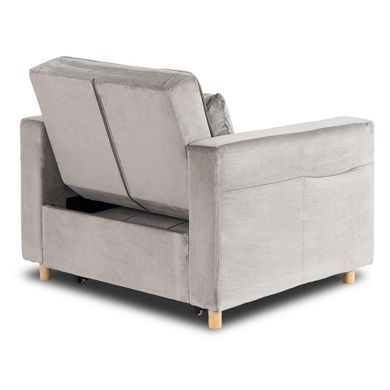 Крісло розкладне MEBEL ELITE SOLOR Velvet Сірий фотографія
