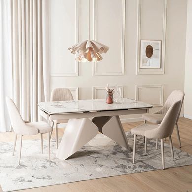 Стіл розкладний MEBEL ELITE VERONA 160(240)х90 см Білий мармур/Кашемір фотографія