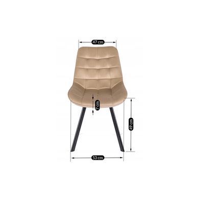 Комплект стіл розкладний MEBEL ELITE CLARK 120(160)х80 см Чорний +4 стільці RICK Беж фотографія