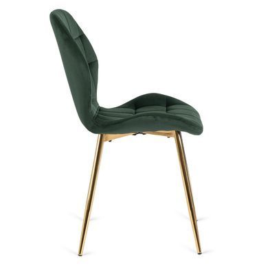 Стілець оксамитовий MEBEL ELITE LUCKY Velvet Зелений / Золотий фотографія