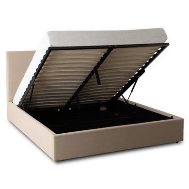 Ліжко двоспальне MEBEL ELITE MARSYLIA Sztruks 140x200 см Беж фотографія