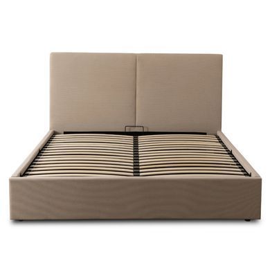 Ліжко двоспальне MEBEL ELITE MARSYLIA Sztruks 140x200 см Беж фотографія