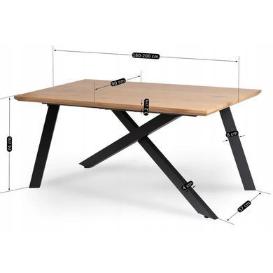 Стол раскладной MEBEL ELITE HAMILTON 160(200)х90 Золотой дуб фотография