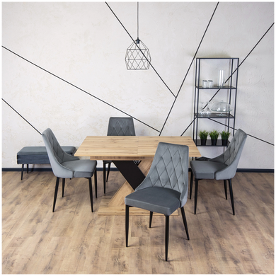 Стілець оксамитовий MEBEL ELITE CORK Velvet Сірий фотографія