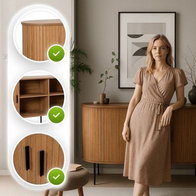 Комод MEBEL ELITE TRISH 180 Дуб фотографія