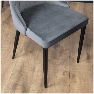 Стілець оксамитовий MEBEL ELITE CORK Velvet Сірий фотографія