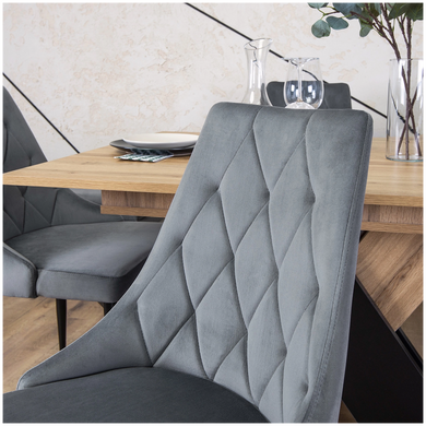 Стілець оксамитовий MEBEL ELITE CORK Velvet Сірий фотографія