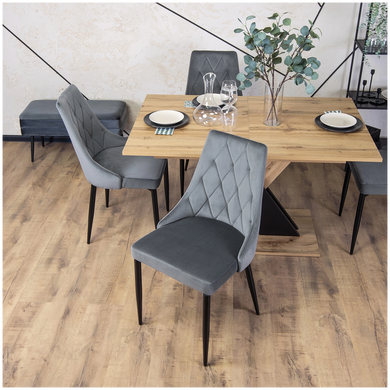 Стілець оксамитовий MEBEL ELITE CORK Velvet Сірий фотографія