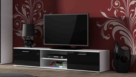 ТВ Тумба SOHO TV Cama 180 Белый Мат / Черный Глянец фотография