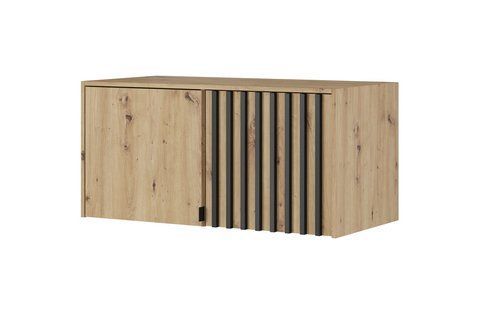 Тумба-надставка Perfect Home Нелли / Nelly 2D 2-дверная Дуб артизан/черный фотография