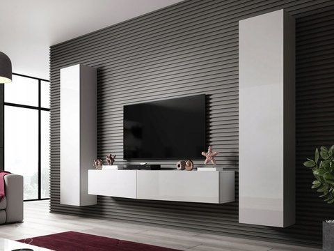 ТВ Тумба VIGO Slant 200 Cama Белый мат / Белый глянец фотография