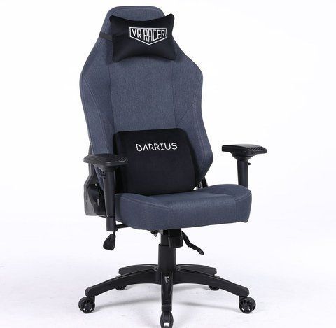 Комп'ютерне крісло VR Racer Textile Darrius Чорний фотографія