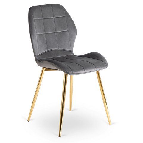 Стул бархатный MEBEL ELITE IRYS Velvet Серый/золото фотография