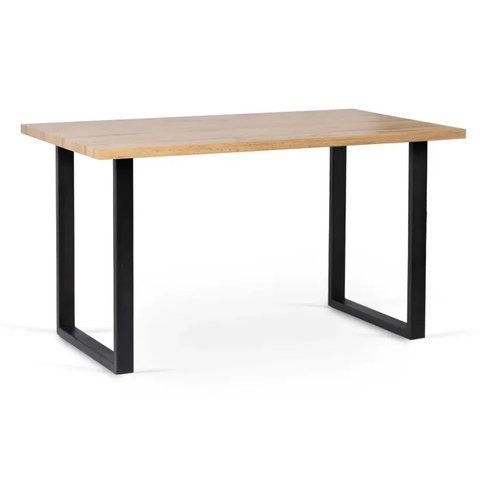 Стол MEBEL ELITE GLOS 135х80 см Золотой дуб / Черный фотография